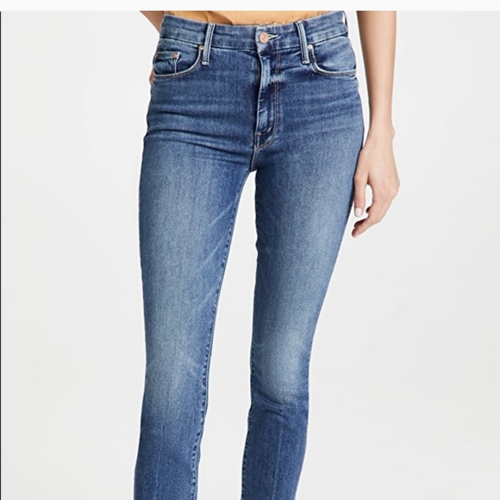 Mother High Waisted The Looker Ankle Fray Skinny Jeans